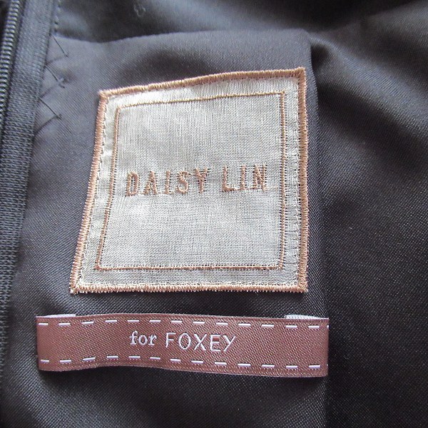 #anc デイジーリンフォーフォクシー DAISY LIN for FOXEY スカート 40 黒 シルク シフォン 異素材 レディース [638679]_画像6