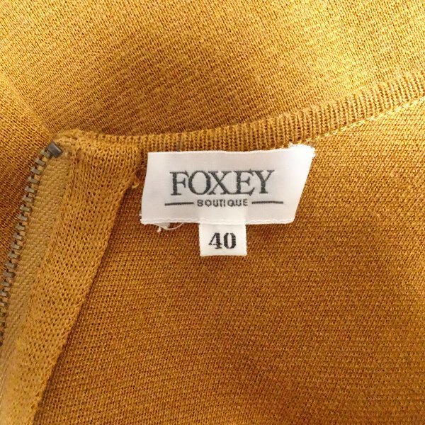 #spc フォクシーブティック FOXEY BOUTIQUE ワンピース 40 茶 ニット 半袖 キャップスリーブ ロング フレア レディース [799279]_画像5