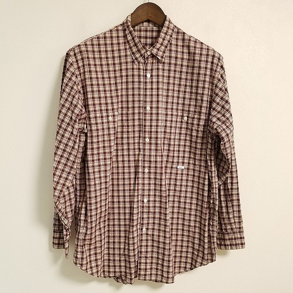 代引き手数料無料 #apc パパス Papas 長袖シャツ M 茶系 チェック