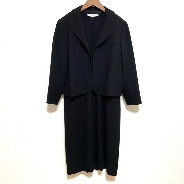 #anc ジュンアシダ junashida ワンピーススーツ セットアップ 13 黒 ウール 大きいサイズ レディース [816304]