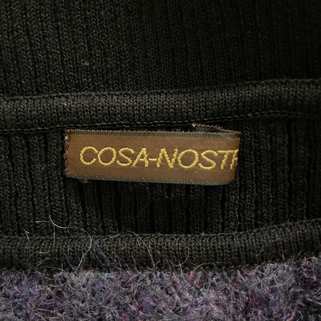 #wnc コーザノストラ COSA-NOSTRA ニット セーター 40 紫 黒 モヘア混 ノースリーブ レディース [812886]_画像5