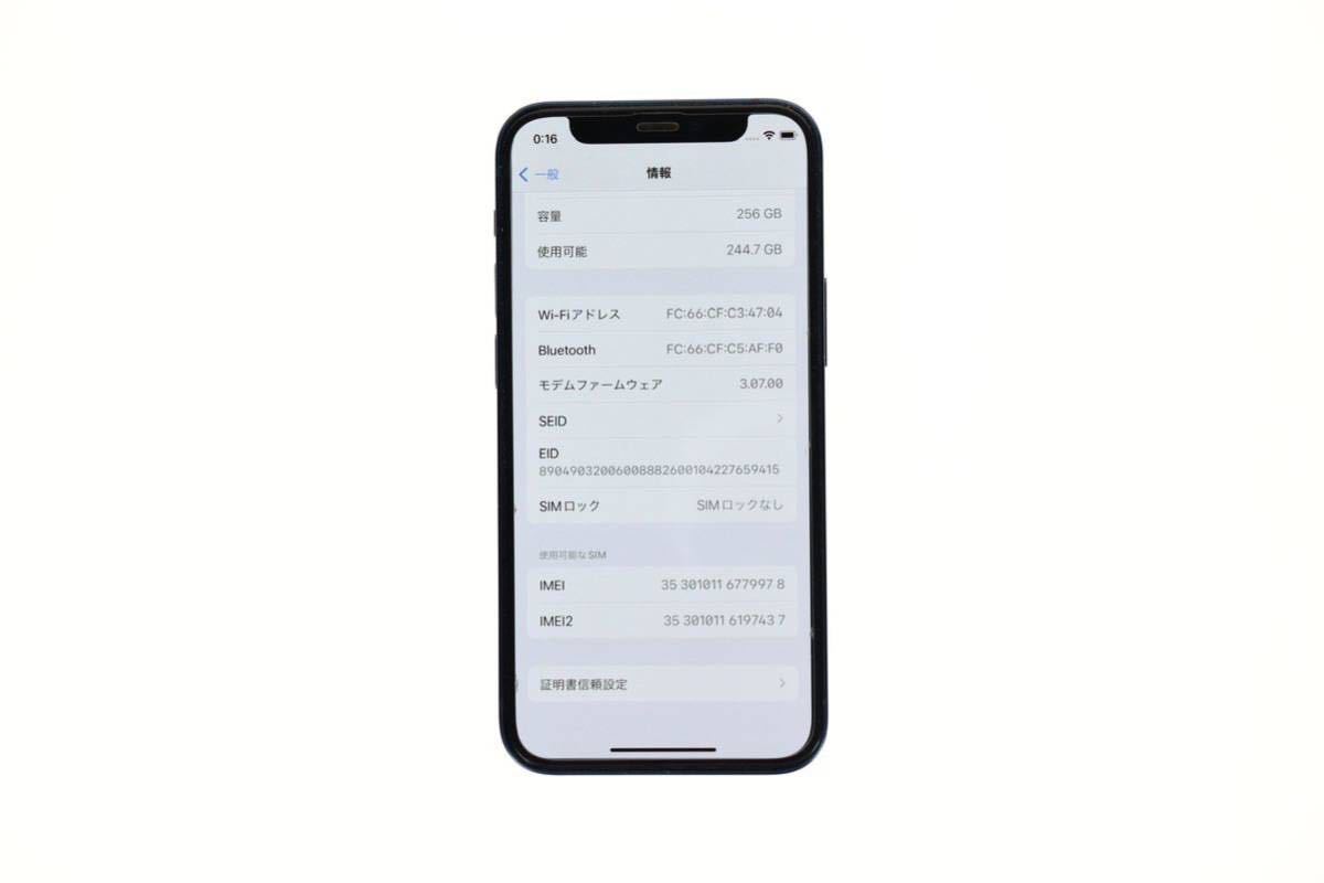 極美品!】iPhone 12 mini 256GB ブルー SIMロック解除済 docomo 残債