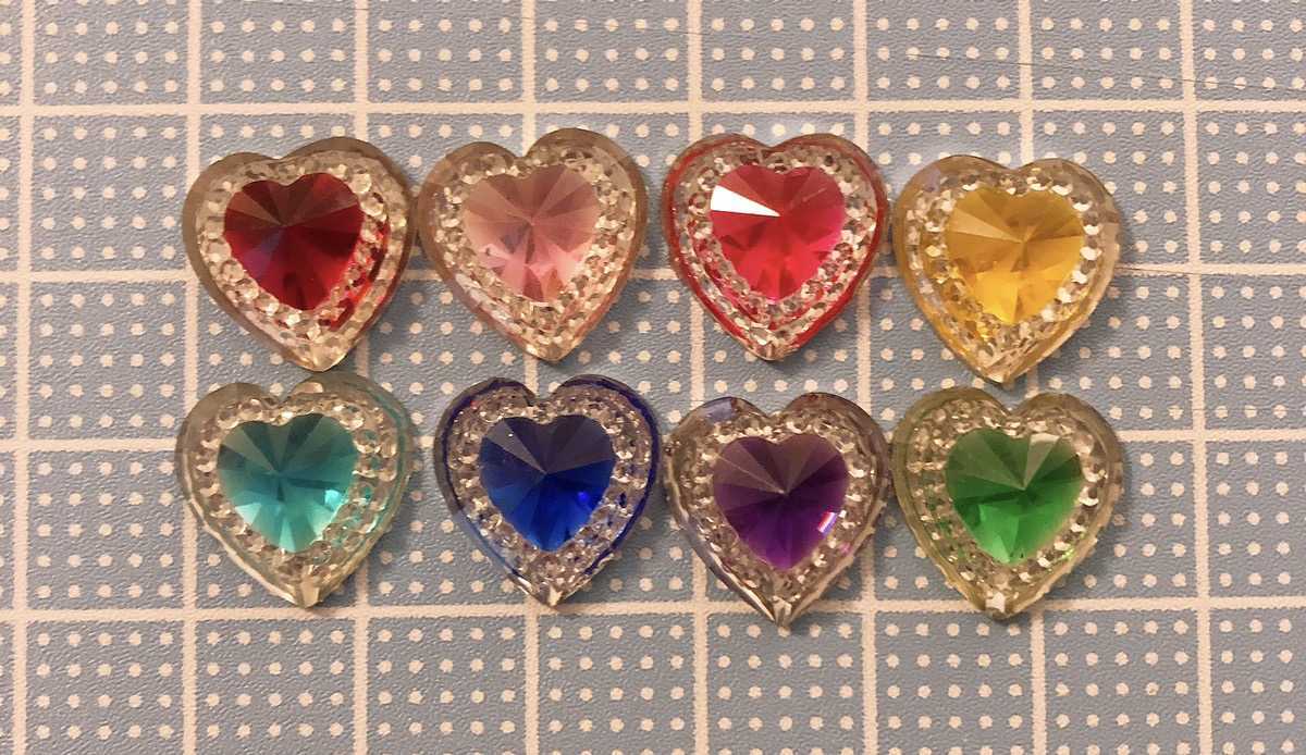  acrylic fiber Heart Stone 24 piece deco parts plastic parts hand made material deco 