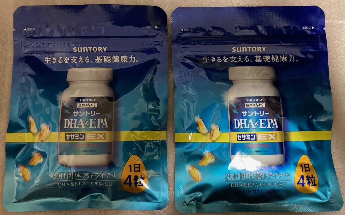 未開封 2袋 セット サントリー DHA&EPA セサミンEX 30日分 120粒 ×2 オリザプラス SUNTORY DHA EPA JChere雅虎拍卖代购 DHAEPA オリザプラス 120粒 30日分