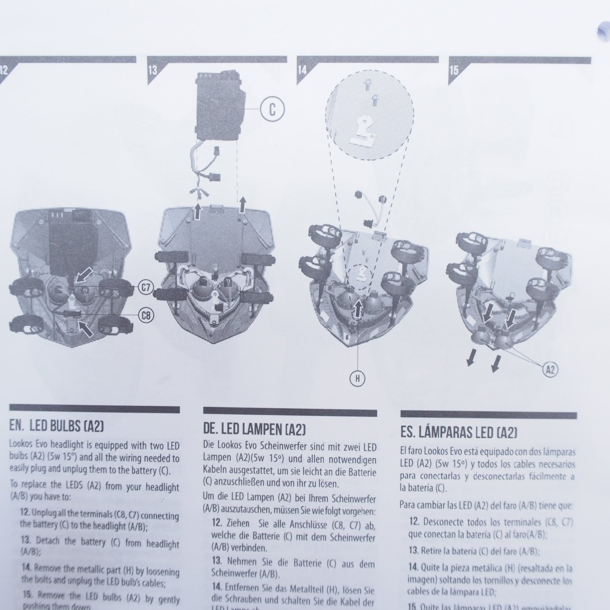 ポリスポーツLOOKOS EVOバッテリー付ヘッドライト ライトカウルKTM CRF250R CRF450R CR YZ250F KX KX250 RM-Z250 EXC SX_画像8