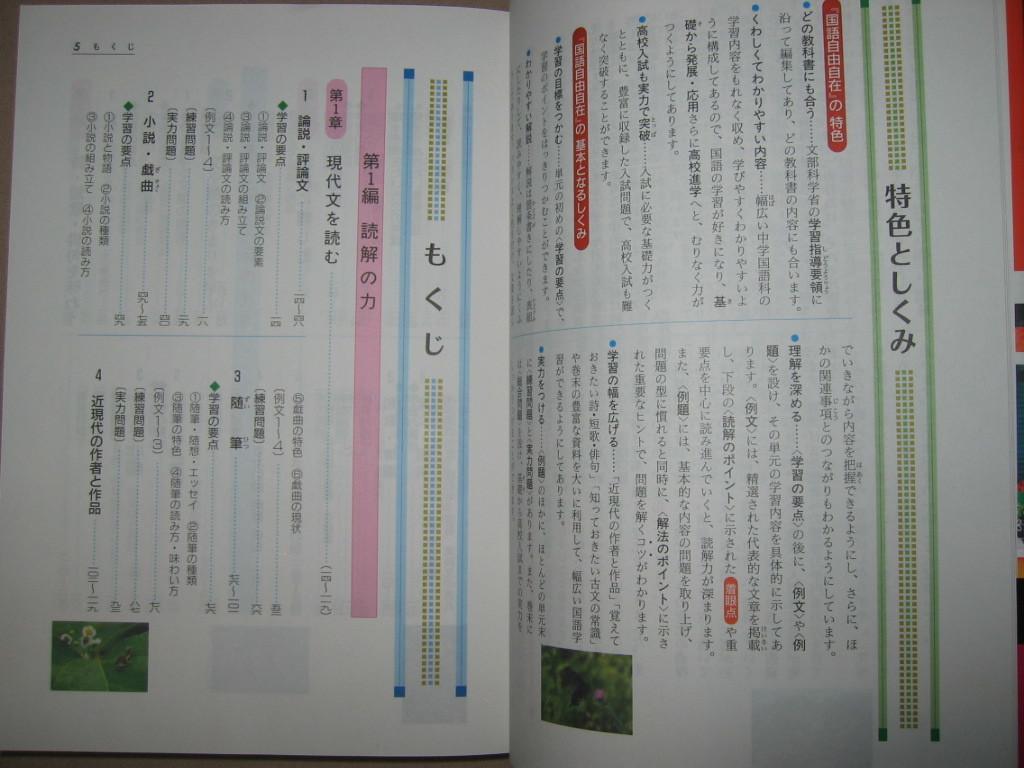 ★中学自由自在　国語 カラー版新装版基礎から難関校受験まで、平成２６年発行：高校入試対策国語スーパー参考書★受験研究社定価：\2,700_画像3