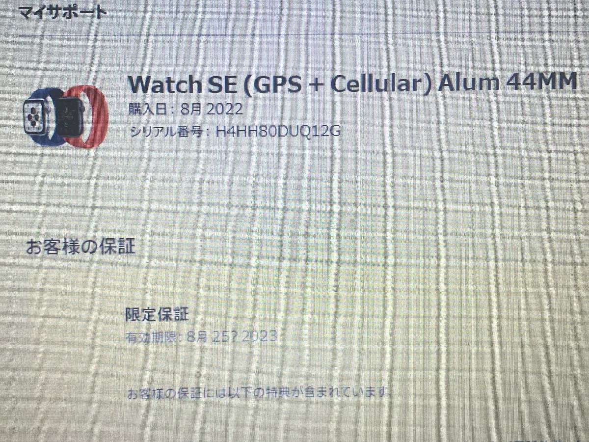 超美品 Apple Watch SE 44mm スペースグレイ スポーツバンド