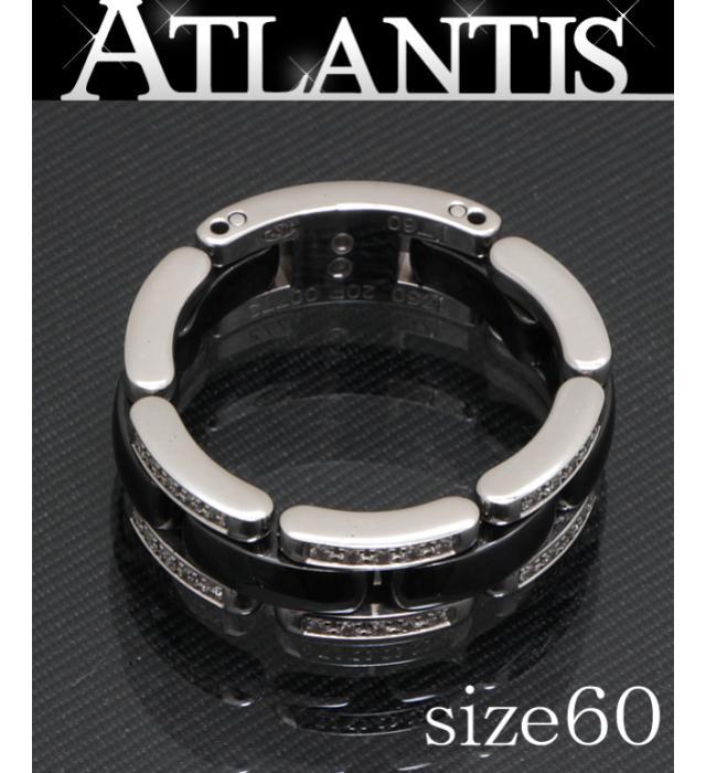 CHANEL ウルトラリング ダイヤ 黒 セラミック K18 WG 750 size60 約20号