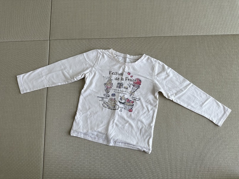 3can4on　スイーツ　長袖Tシャツ　白　140ｃｍ_画像1