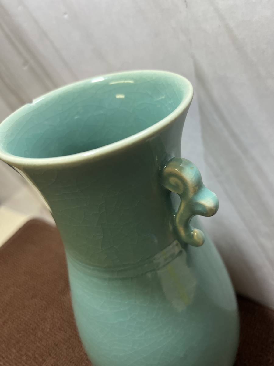 艸云窯 壺 陶器 青磁 花瓶 花生 花器 飾り壷 古美術 | www.qmsbrasil