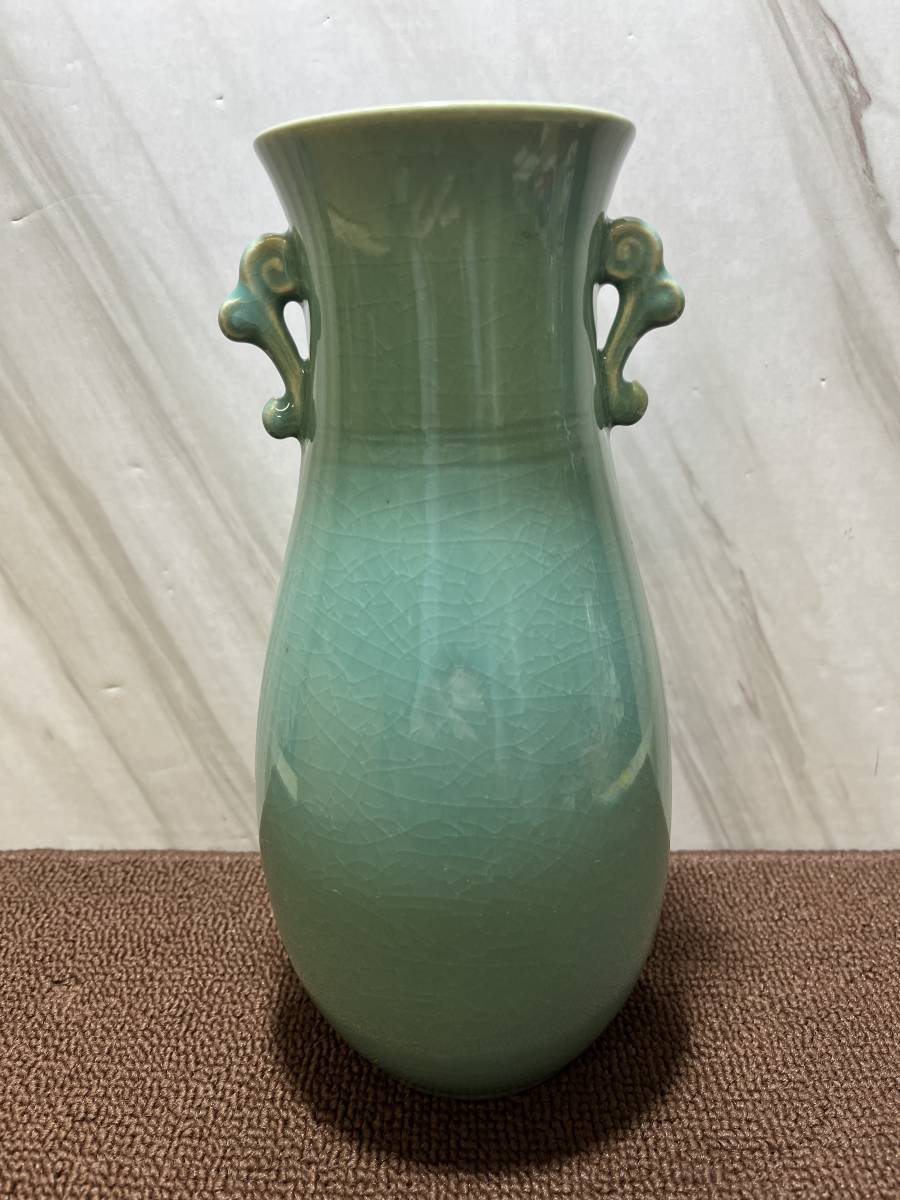 艸云窯 壺 陶器 青磁 花瓶 花生 花器 飾り壷 古美術 | www.qmsbrasil