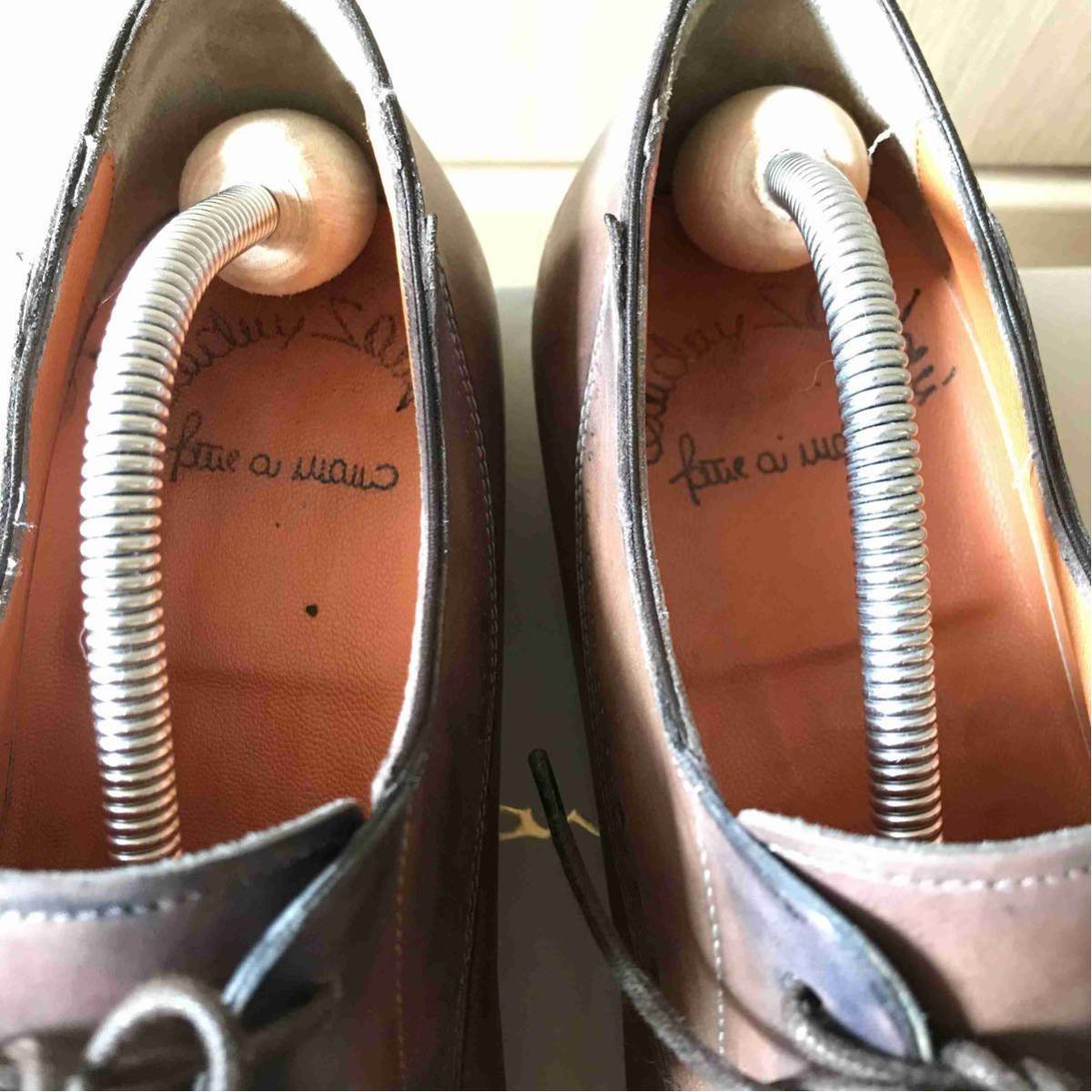 正規 SANTONI サントーニ メダリオン ドレスシューズ 5 1/2 茶