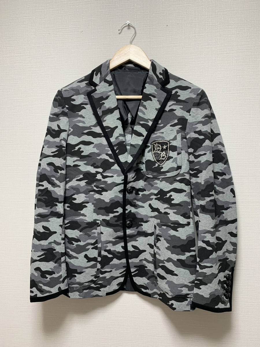 未使用☆[Dartin Bonaparto] 17AW 定価85,320 スワロエンブレム カモフラ テーラードジャケット 46 迷彩 日本製 ダルタンボナパルト_画像1