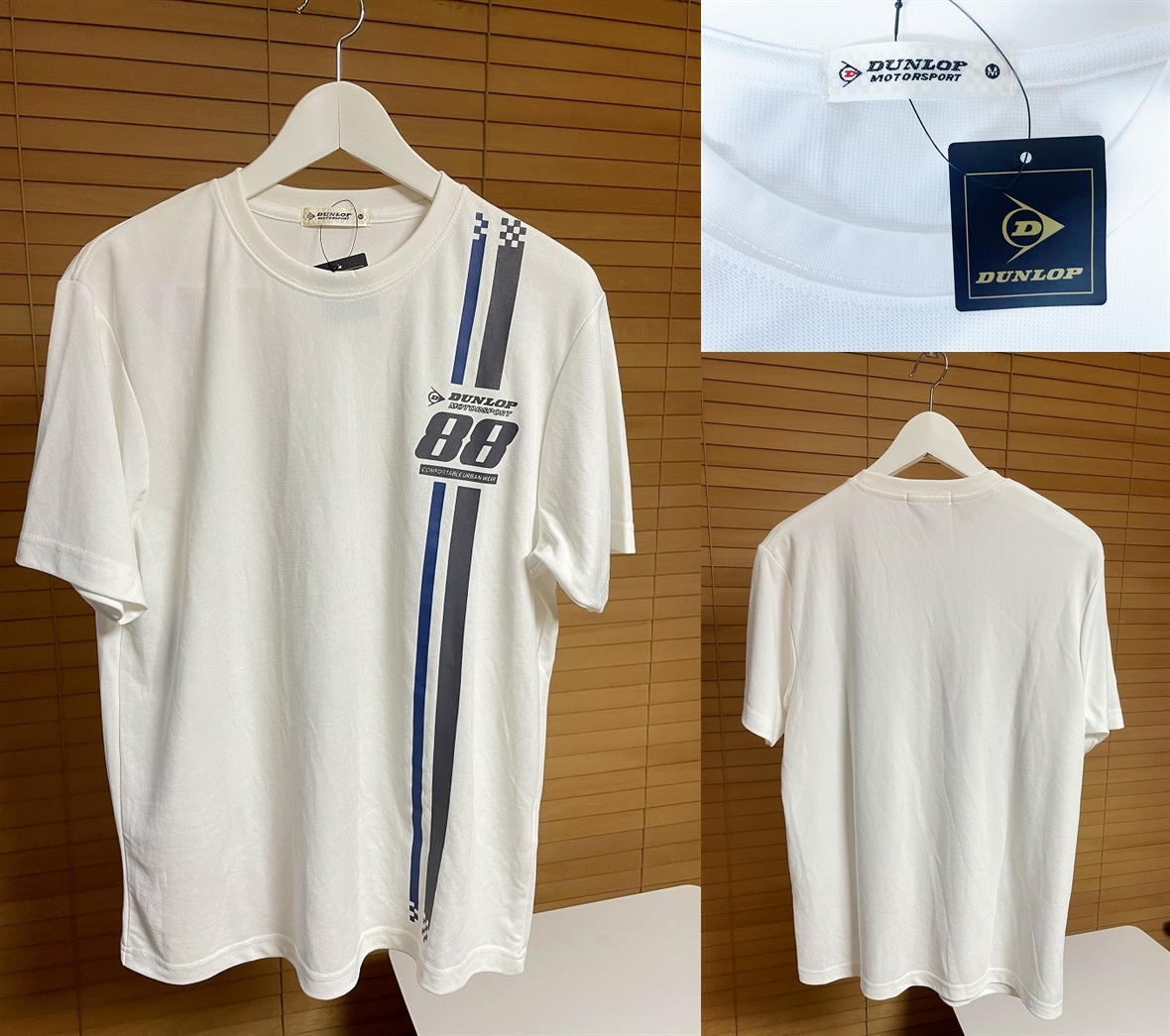 新品【タグ付き未使用 激安1点のみ 国内正規品】DUNLOP MOTORSPORT ダンロップ モータースポーツ プリント 半袖 Tシャツ M ホワイト系_画像1