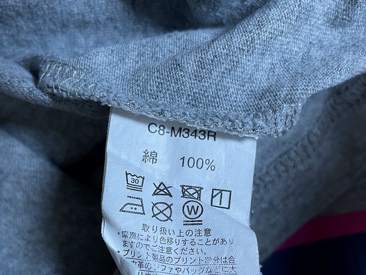 【激安1点のみ 国内正規品】Champion チャンピオン C8-M343R ビッグ Cマーク ロゴ プリント 裾タグ有 半袖 Tシャツ M グレー系 USEDの画像8