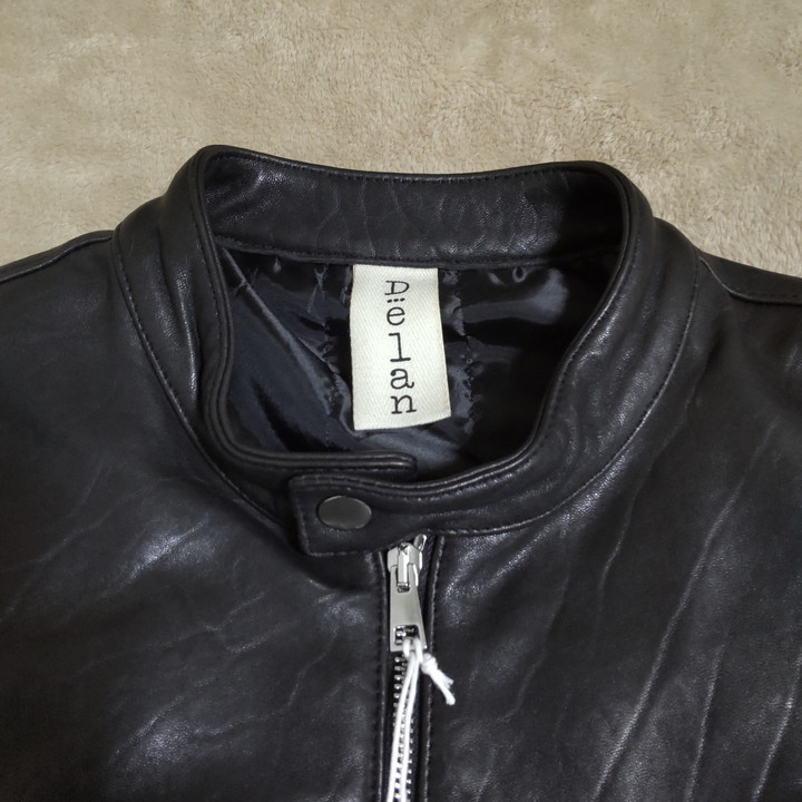 新品 Delan デラン サイズ54 ブラック レザージャケット ライダース