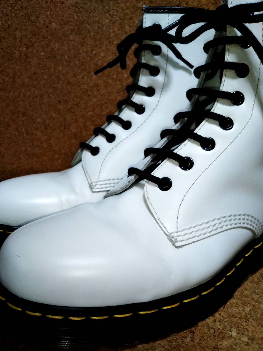 【Dr.MARTENS】ドクターマーチン 1460 8ホールブーツ UK11 (30cm ) 8EYE BOOT スムースレザー ホワイト 国内正規品 希少サイズ_画像1