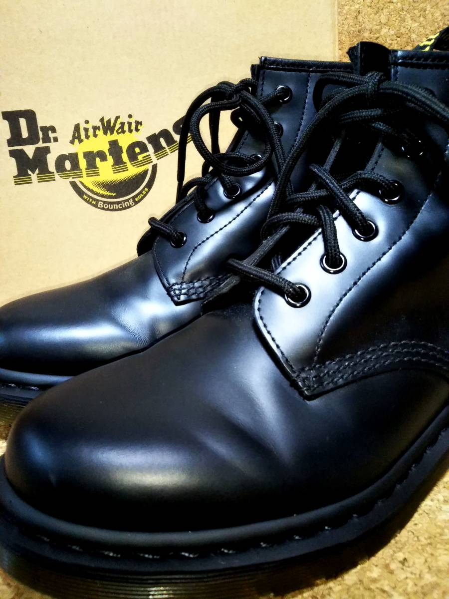 【Dr.MARTENS】ドクターマーチン 101 6ホールブーツ UK7 (26cm ) CORE 101 6EYE BOOT スムースレザー ブラック【箱付き美品】