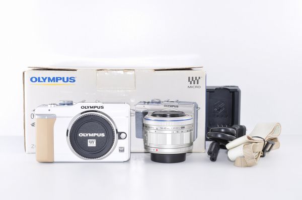 保証書付】 【極上品】OLYMPUS ミラーレス一眼 #106 WHT LKIT E-PL1