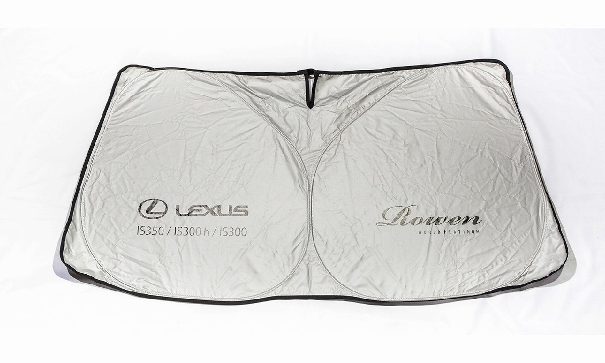【M's】LEXUS IS IS350 IS300h IS300 ROWEN IS専用ロゴ入りサンシェード 1L012AP001 収納ケース付き 暑さ対策 専用設計 サンシェード 狼炎_画像4