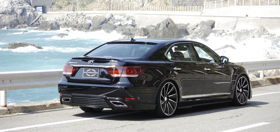 【M’s】 LEXUS 40系 LS 後期 LS460 LS600h (H24.10-H29.10) WALD EXECUTIVE LINE カーボンピラーパネル ヴァルド バルド エアロ パーツ_画像10