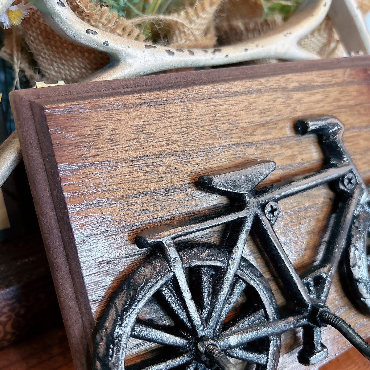 自転車 鍵掛けフック ウォールキッチンフック アクセサリーホルダー 壁掛け タオル掛け #ガーデンフック #アンティーク雑貨 