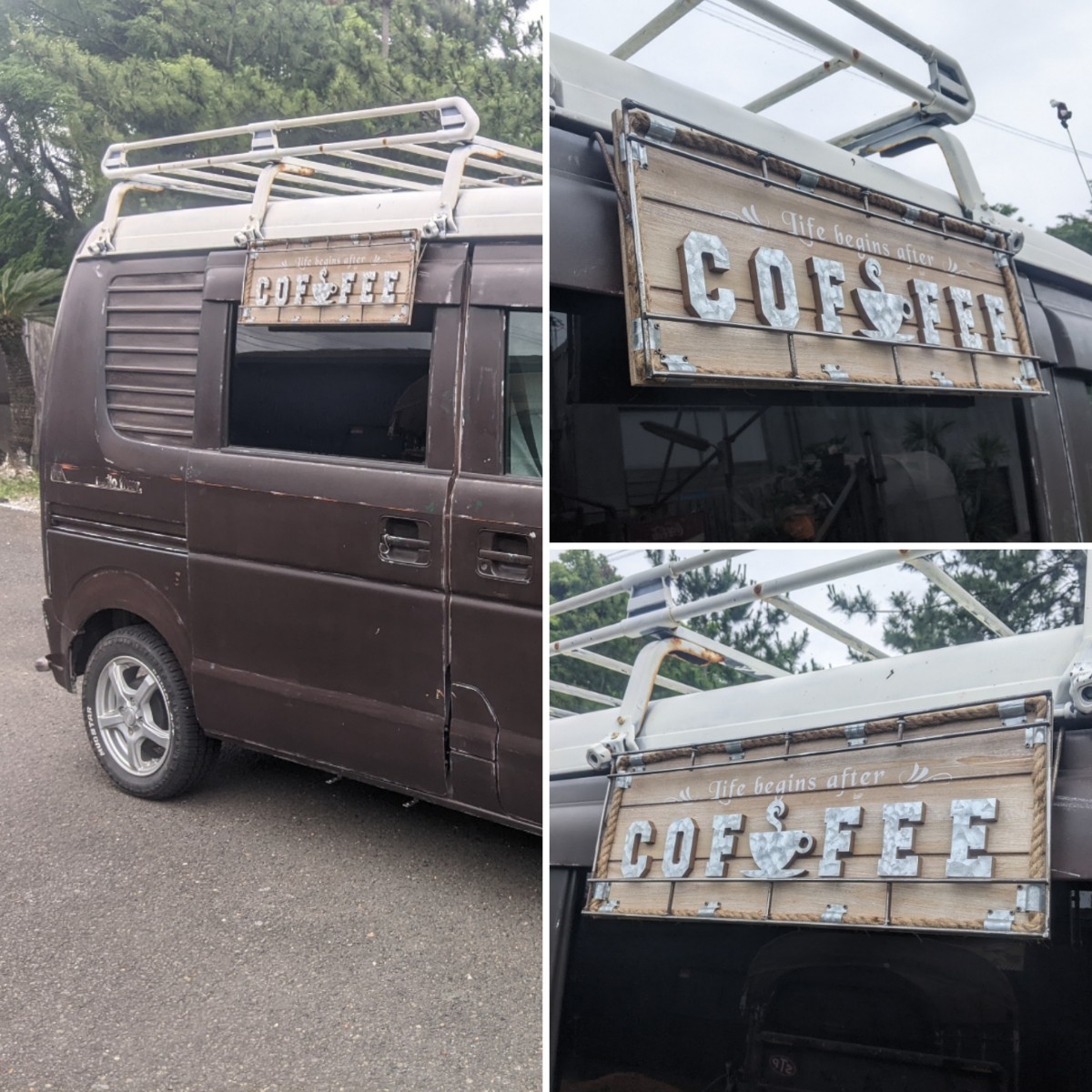 おしゃれなキッチンカー キッチンカー カフェ 移動販売車 壁掛け看板②#CAFE #COFFEE #ケータリングカー #店舗什器 #珈琲 _画像4