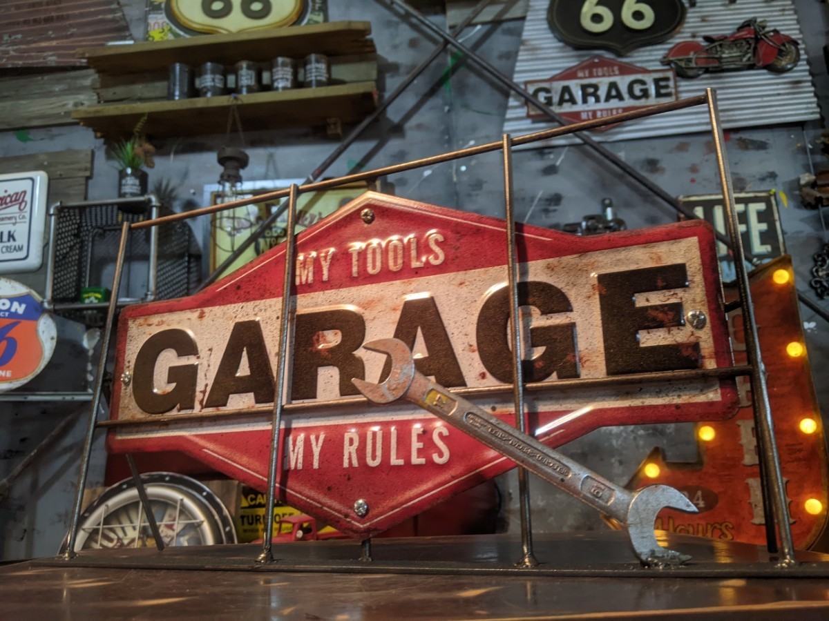 GARAGEサインボード ガレージ 卓上看板 アメリカンフェンス BASE GARAGEサインボード ガレージ 卓上看板 アメリカンフェンス BASE