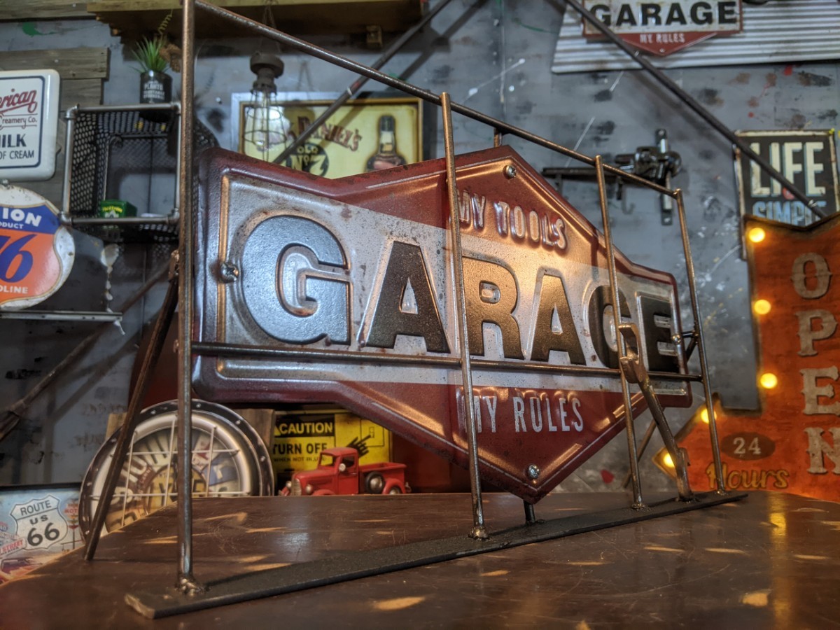 GARAGEサインボード ガレージ 卓上看板 アメリカンフェンス BASE GARAGEサインボード ガレージ 卓上看板 アメリカンフェンス BASE