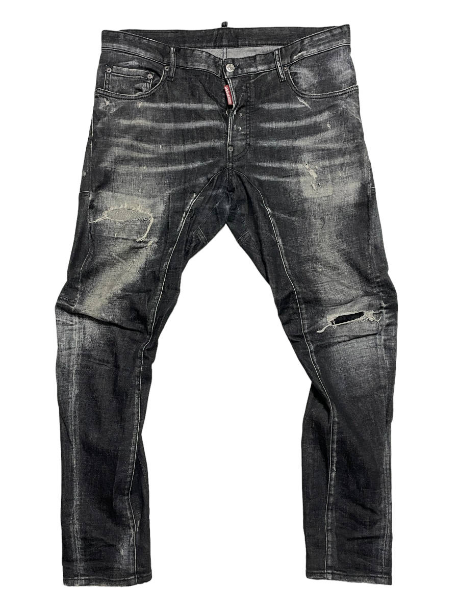 サイズ52 18fw DSQUARED2 ディースクエアード S71LB0529 S30357 TIDY BIKER JEAN ブラック タイディ バイカー ジーン_画像1