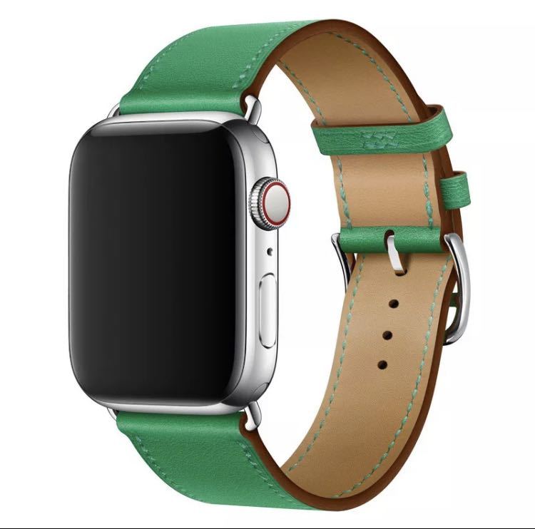 Apple Watch iPhone レザーバンド Series 腕時計 ベルト AppleWatch アップルウォッチバンド 38mm 40mm 41mm グリーン 緑 レザー 本革_画像2