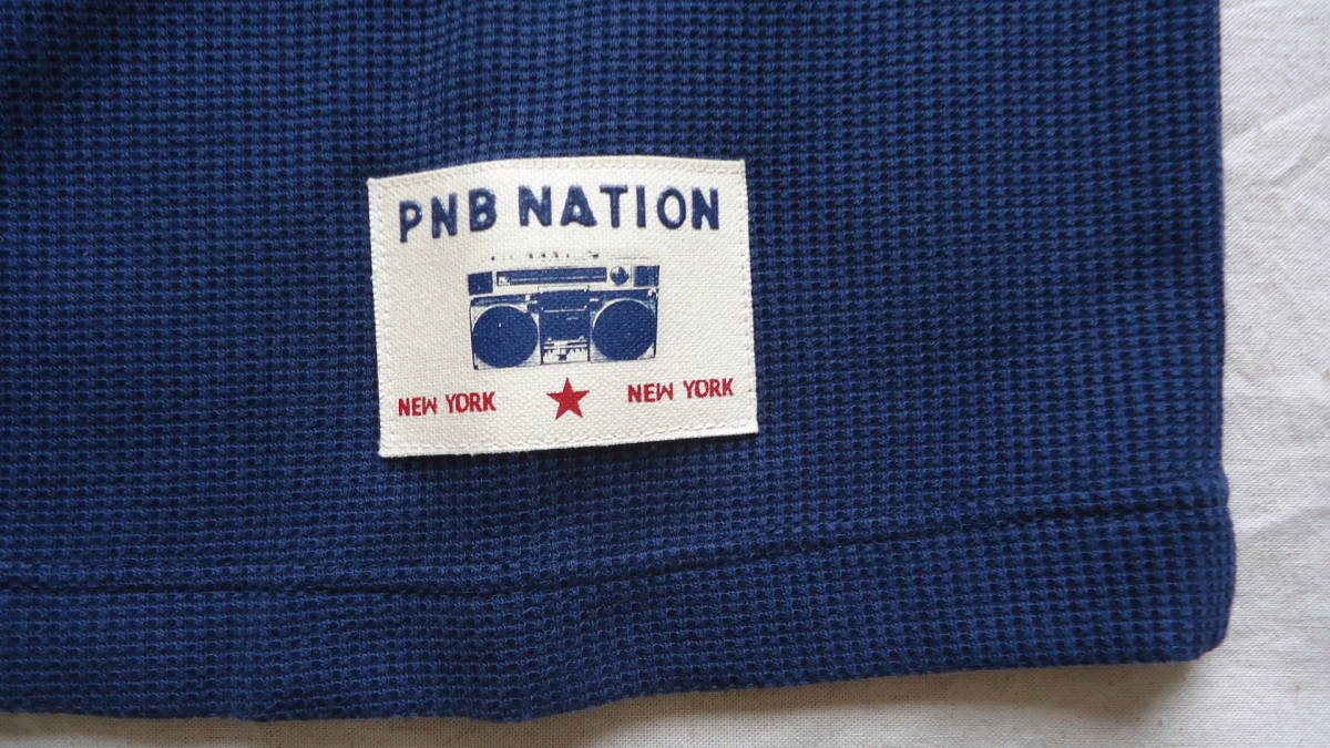 PNB NATION 旧モデル サーマルラグランヘンリー Tee 紺/黄 L 半額 50%off ピー・エヌ・ビー HIP HOP RAP NYC レターパックライトの画像5