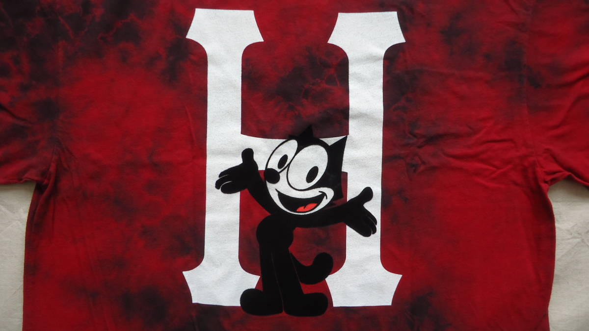 Huf x Felix The Cat Felix Classic H Wash T-Shirt 赤 M 半額 50%off Tee ハフ 半袖 Tシャツ SB スケートボード レターパックライト_画像3