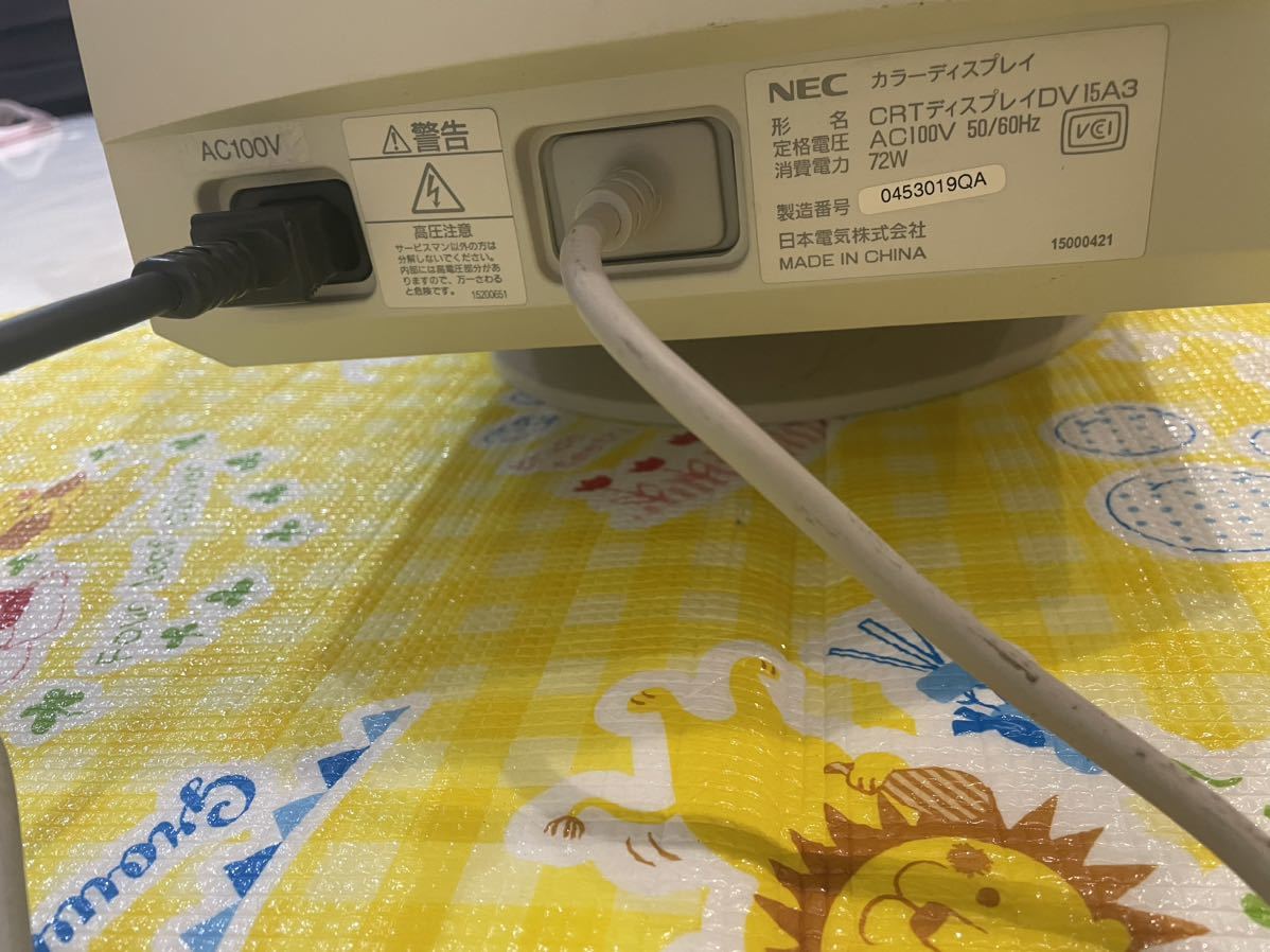 【動作良好】NEC CRT ディスプレイDV15A3 15インチ CRT PCモニター ケーブル付き 現状品_画像5