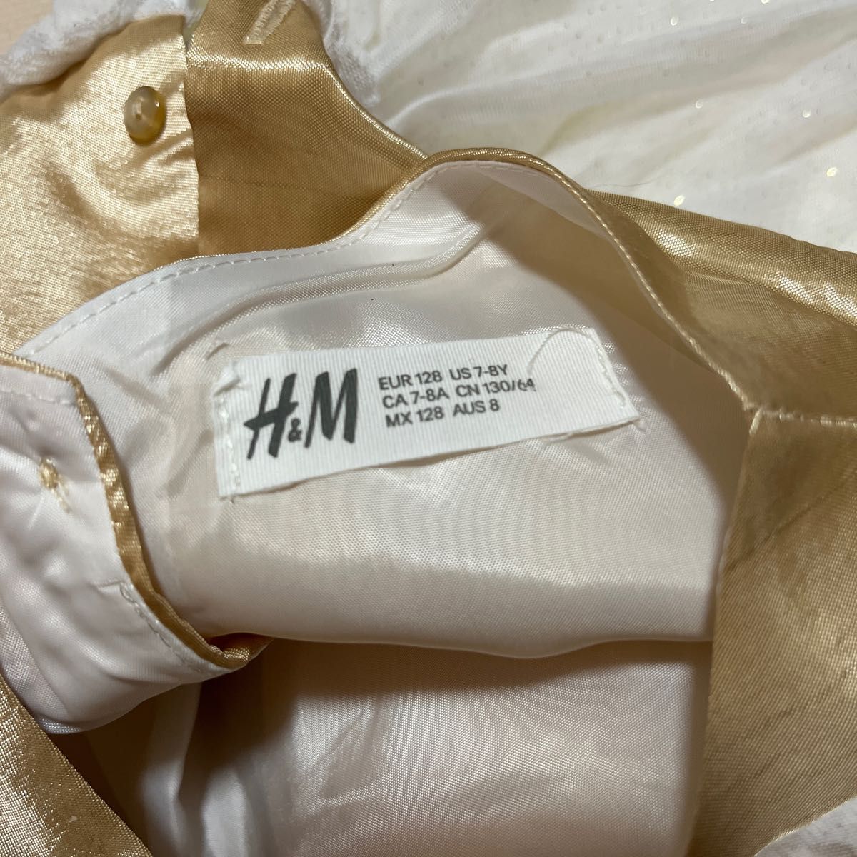 送料込　美品　H&M フォーマルドレス　120cm ラメゴールド