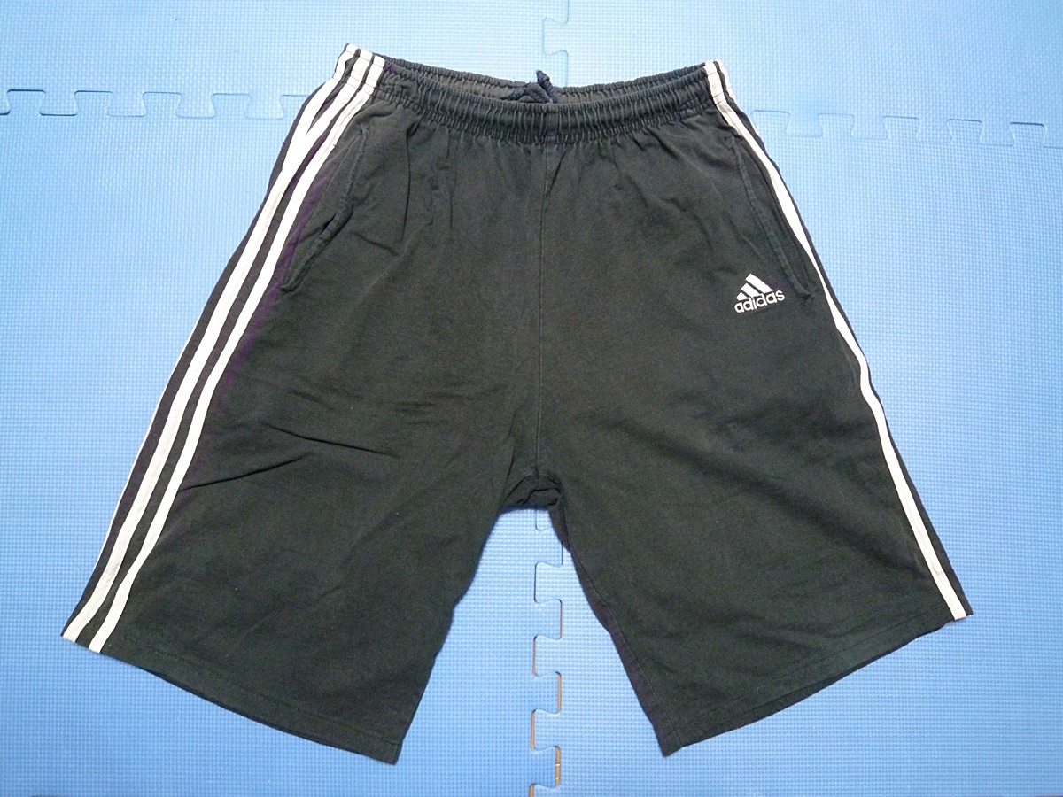 adidas アディダス ハーフパンツ スエット 綿100％/M/1990年ロス直営店購入/日本のL位/ヴィンテージ/ジム/ジョギング/ウォーキング/部屋着_画像1