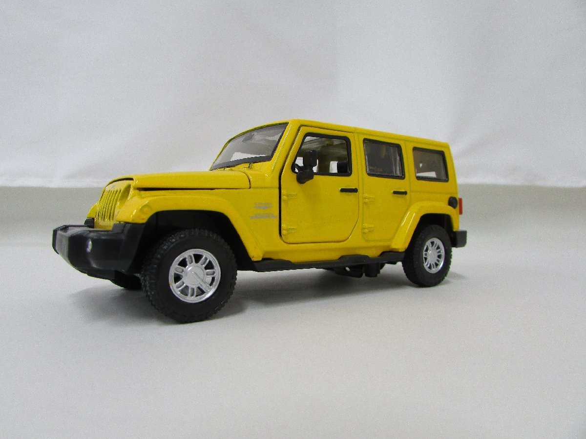 サウンドライトミニカー ALLOY METAL Jeep ジープ Wrangler TJラングラー Unlimited アンリミテッド イエローの画像2