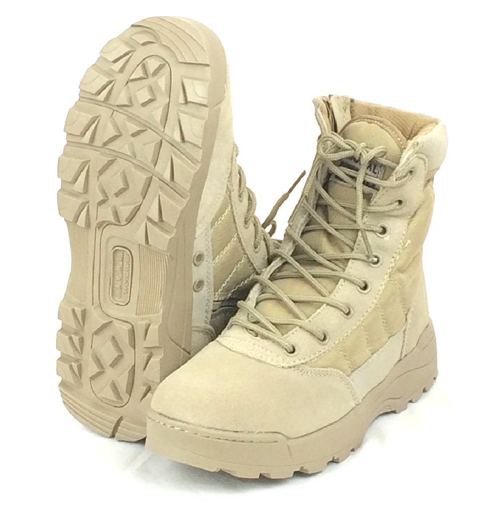 TAN25.5cm military boots Tacty karu boots combat boots rider boots work shoes shoes side zipper mackerel ge men's boots 