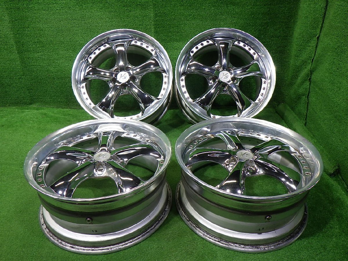 中古 18インチ ×8J 5穴 WORK VS-KF 社外 アルミホイール 4本セット