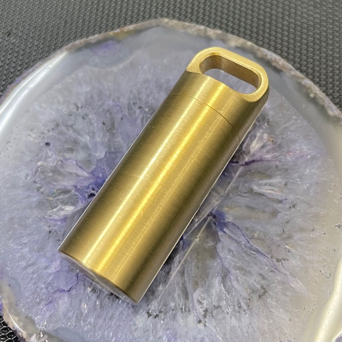 真鍮製 円柱小物入れ 携帯灰皿 防水ポータブルケース