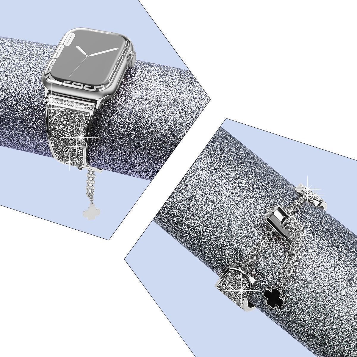 Apple Watch belt Series 38/40/41mm レディース ステンレス バンド ラインストーン ベルト