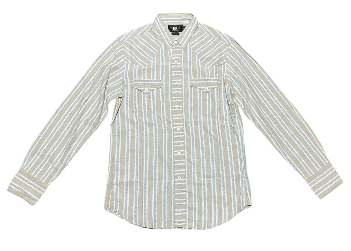 RRL ウエスタンシャツ サイズM ストライプ アメリカ買い付け サンプル品 アメカジ 普通の服 上質 ノームコア 富裕層_画像1