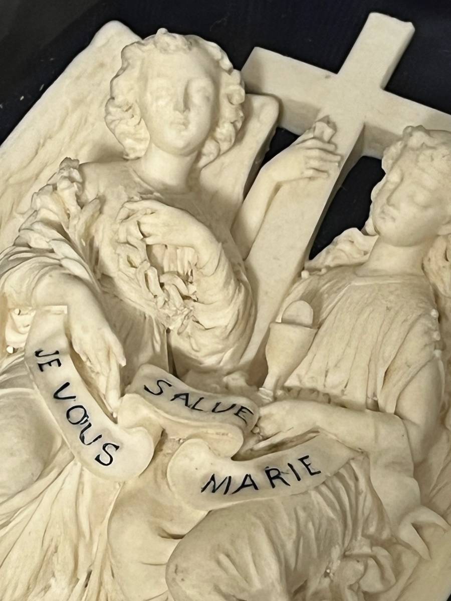 貴重 19世紀フランス 彫刻家 マテイ作 MATTEI 二人の天使像