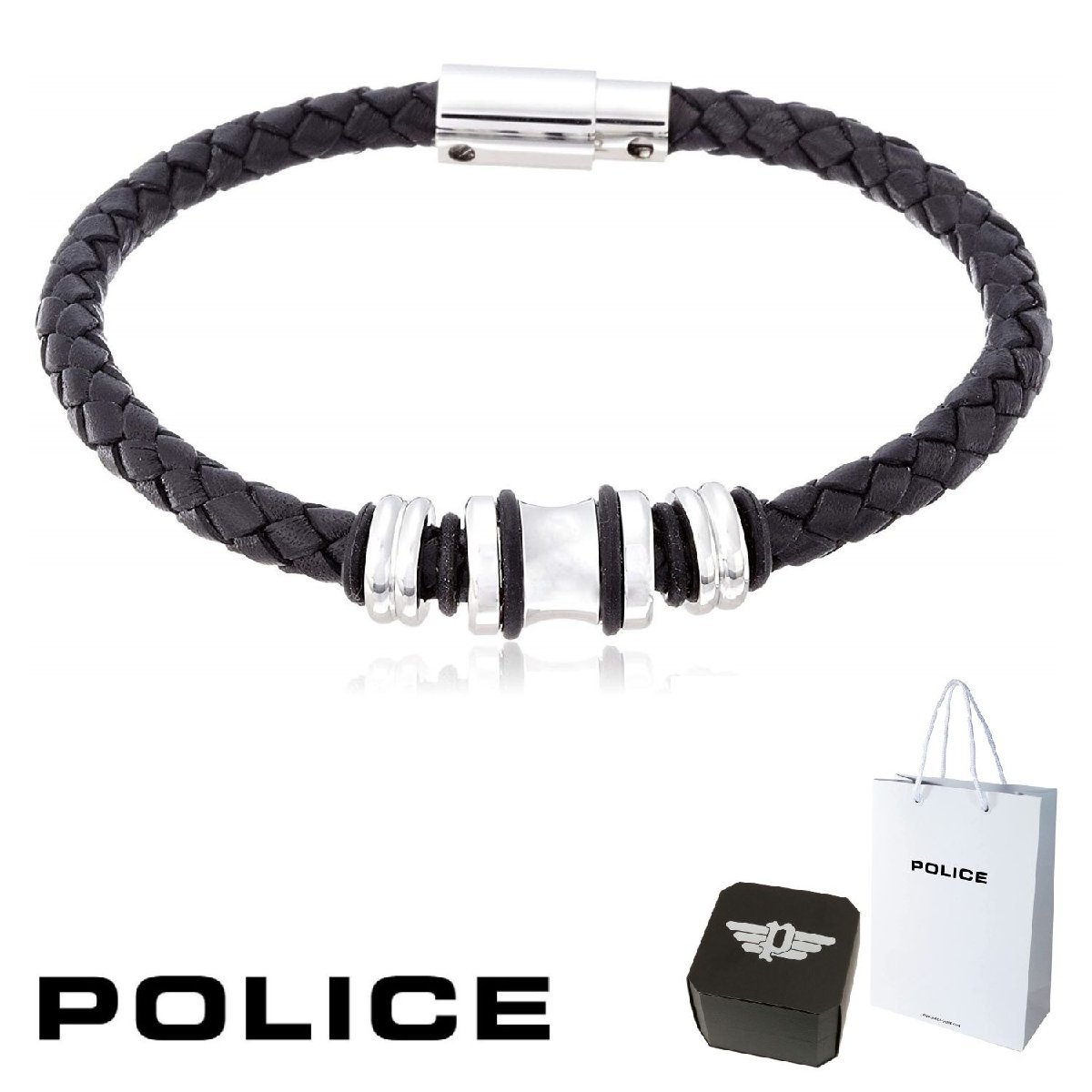 満点の 正規品 銀 黒 シルバー ブラック レザー ステンレス 25488BLB-S 25488BLB01 トラッカー TRUCKER ブレスレット POLICE ポリス 送料無料 ポリス 満点の 正規品 銀 黒 シルバー ブラック レザー ステンレス 25488BLB-S 25488BLB01 トラッカー TRUCKER ブレスレット POLICE ポリス 送料無料 ポリス