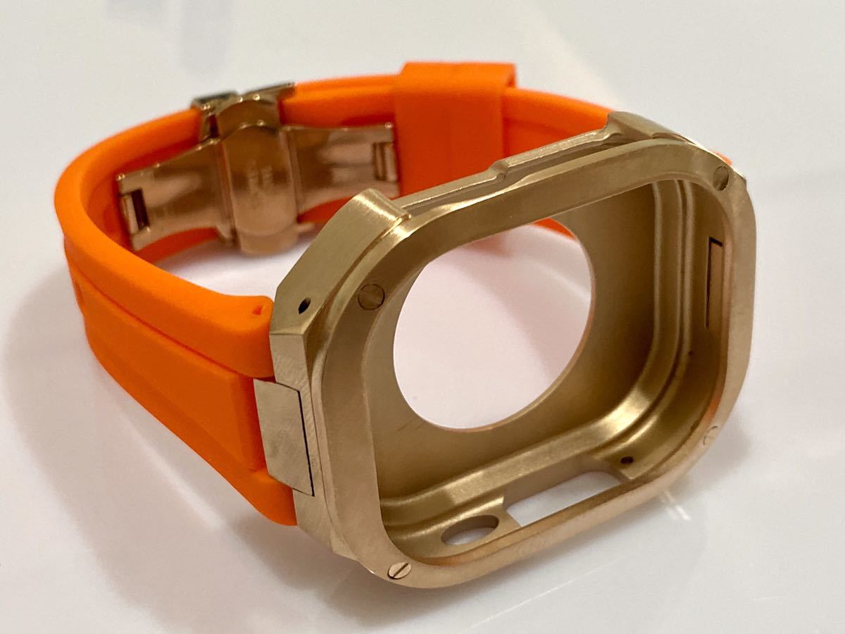 Apple Watchウルトラ 49mm ステンレス カバー ケース ラバーベルト