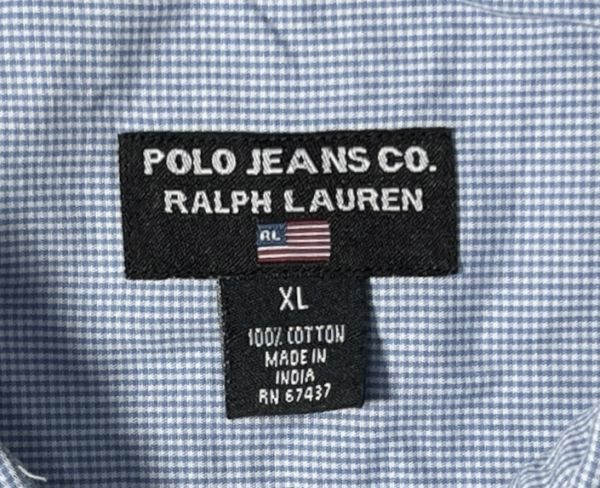 POLO JEANS CO.RALPH LAUREN半袖シャツ XL レディース ピスネーム クリーニング プレス済み ラルフローレン 古着 USED ネコポス可 0727_画像6