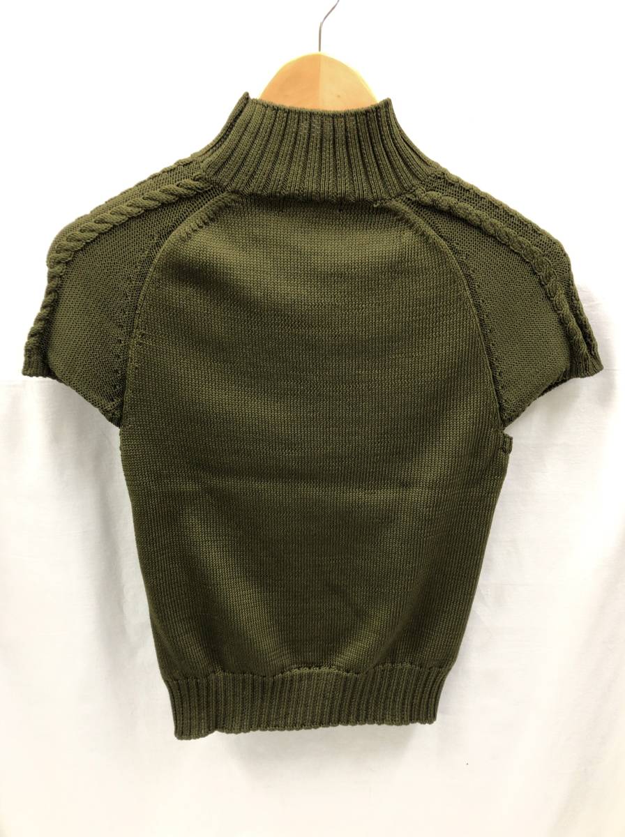 MELROSE セーター 半袖 カットソー レディース カーキ グリーン系 S～M相当 ポリエステルニット サマーニット メルローズ 23062102i2_画像2