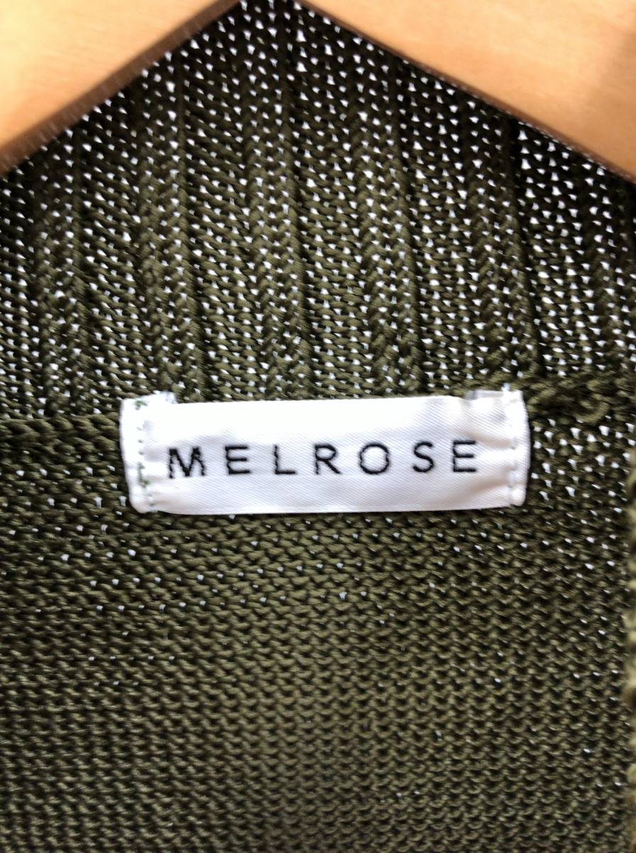 MELROSE セーター 半袖 カットソー レディース カーキ グリーン系 S～M相当 ポリエステルニット サマーニット メルローズ 23062102i2_画像3