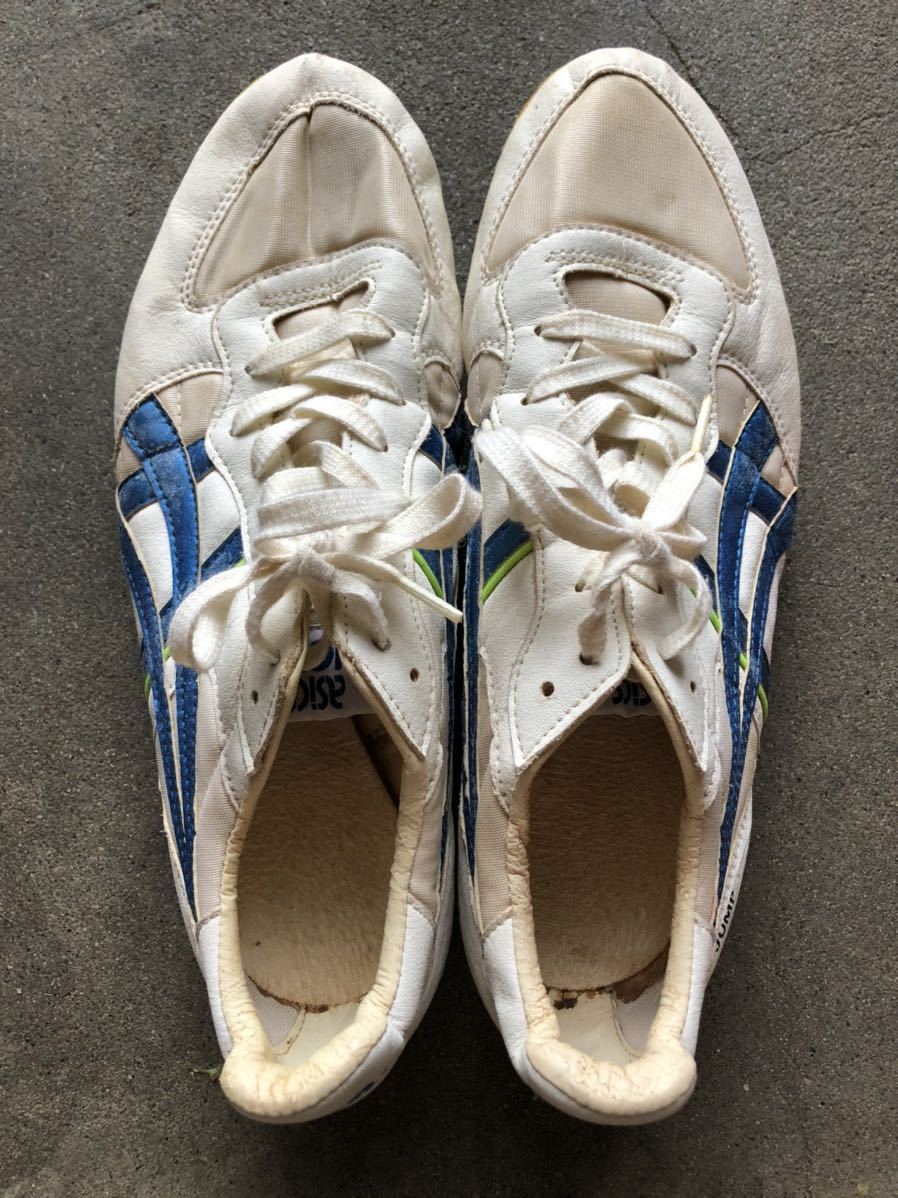  Showa Retro Asics Tiger high Jump for spike shoes HIGH JUMP ASICS TIGER height .. track-and-field 28cm made in Japan junk 