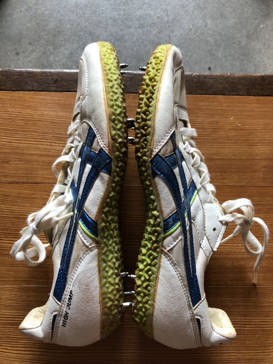  Showa Retro Asics Tiger high Jump for spike shoes HIGH JUMP ASICS TIGER height .. track-and-field 28cm made in Japan junk 